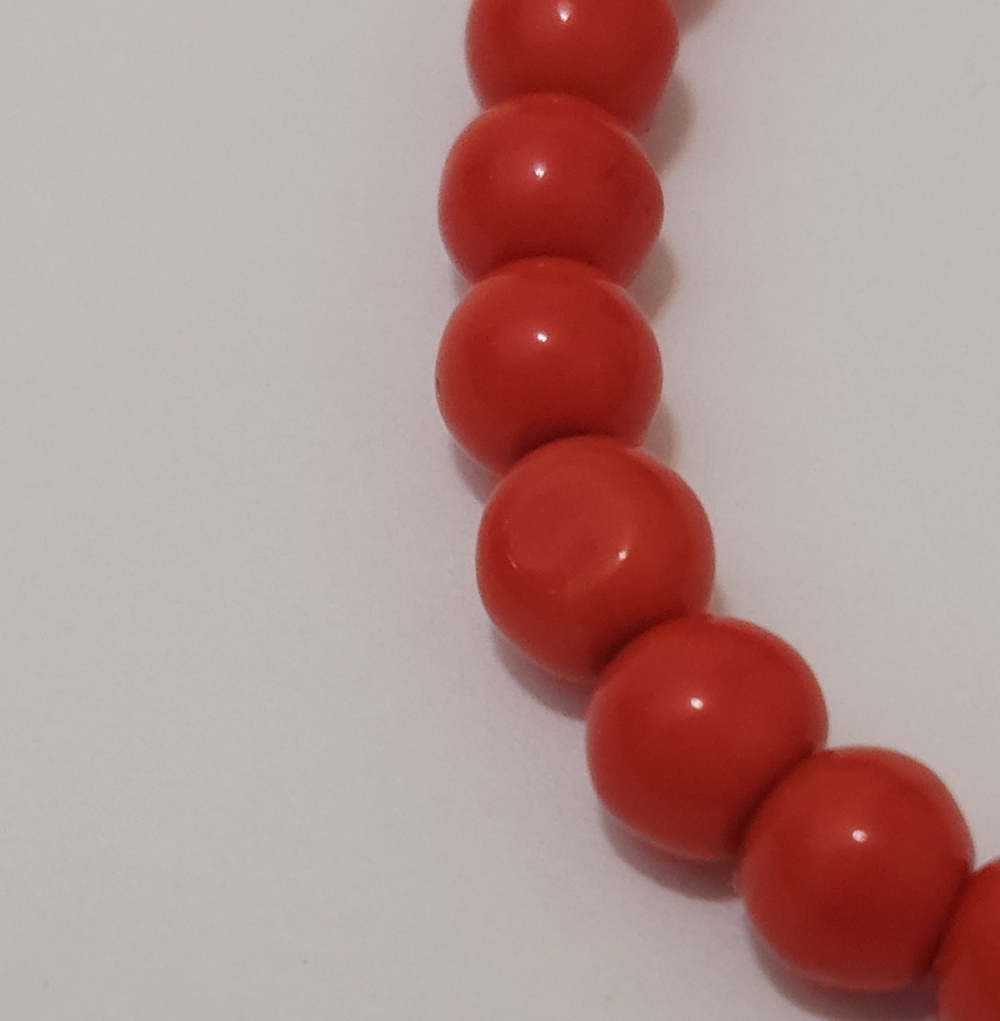 Vintage Genuine Red Coral Beaded Necklace with Silver Clasp 18" Long - Picture 9 of 16